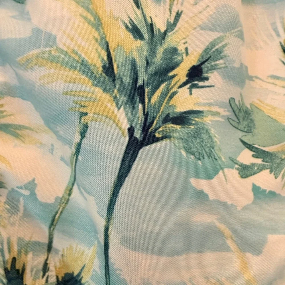 Old Navy Boys Size 8 Palm Tree Tropical Shirt Swim Trunks 2 Piece Set